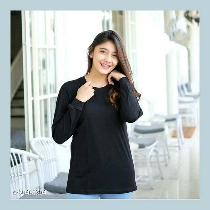 Kaos Polos Cewek Cowok Hitam Panjang Cotton Combed 30s -BLACK