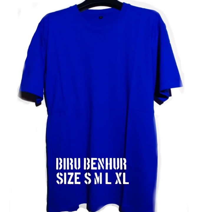 Kaos Polos Combed 30s Biru Benhur