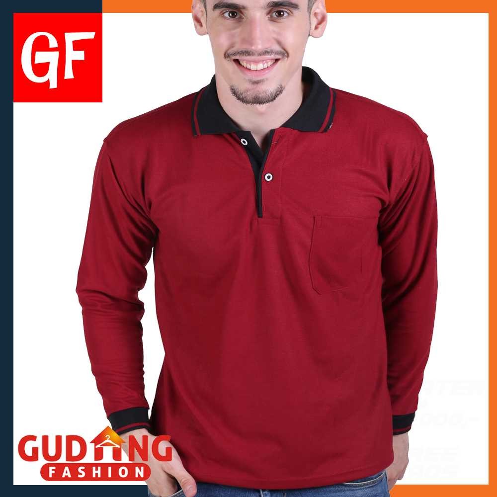 KAOS PRIA Lengan Panjang Berkerah PLS 176