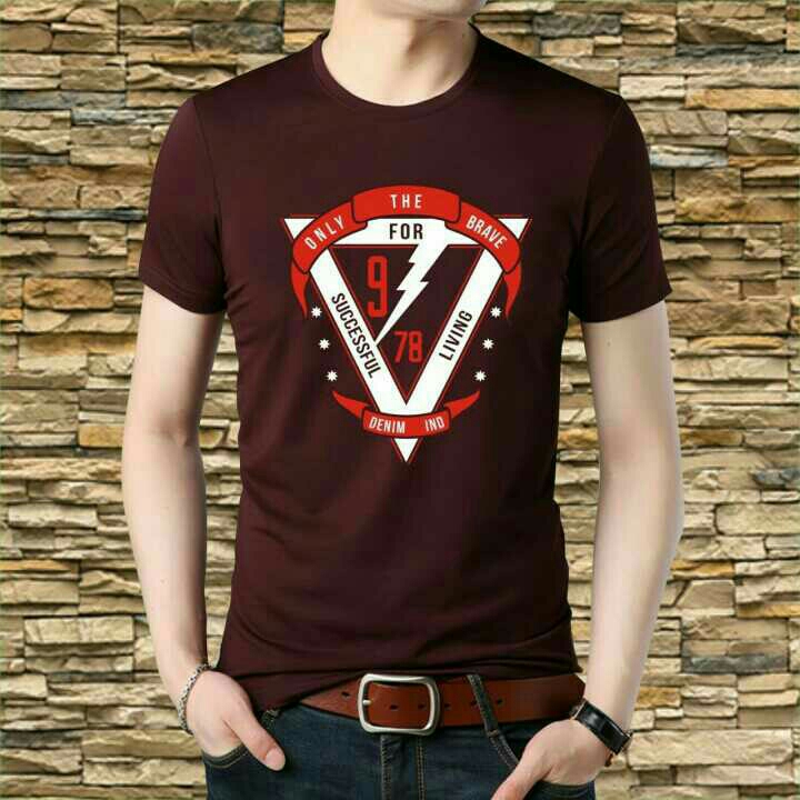 Kaos Pria O-Neck Only Maroon