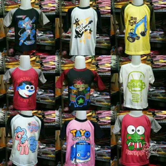 Kaos Raglan Anak Motif