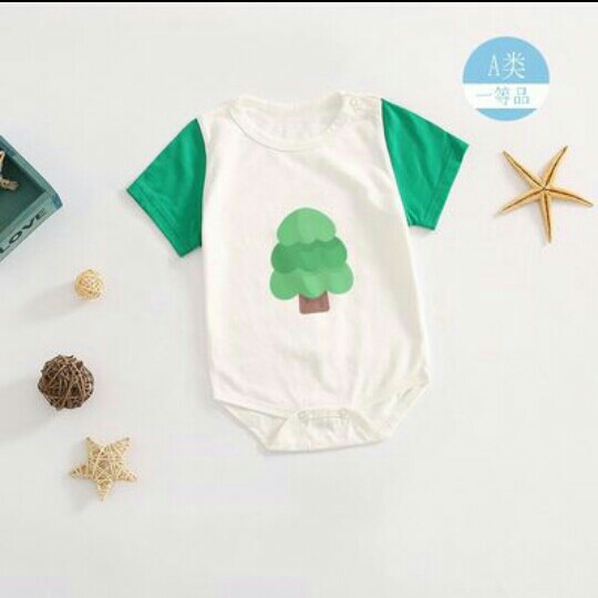 Kaos bayi katun korea lengan pendek dua warna