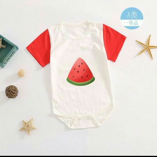 Kaos bayi katun korea lengan pendek dua warna 3