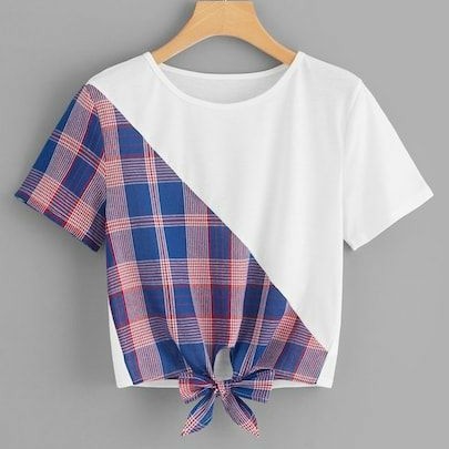 Kaos kotak-kotak berwarna
