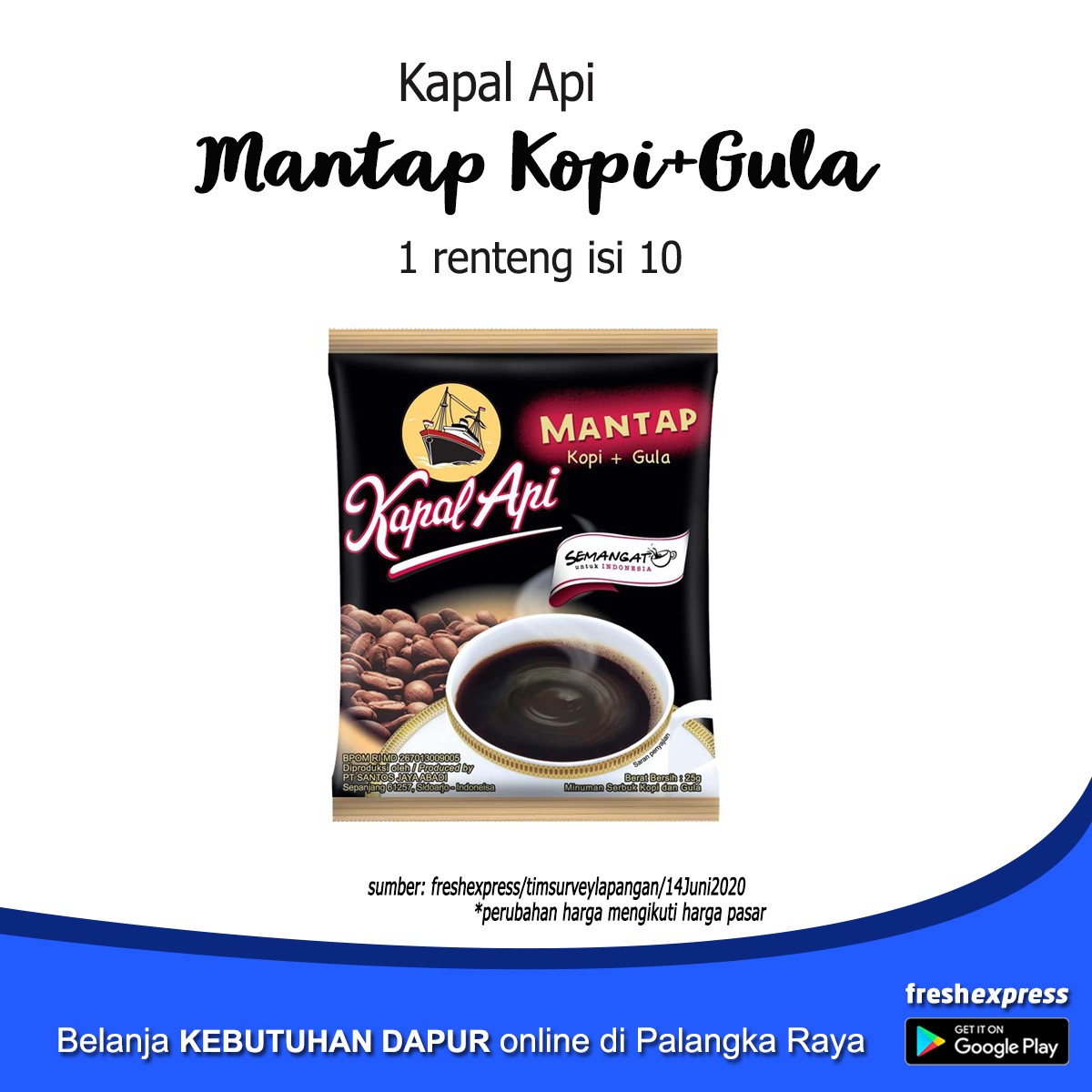 Kapal Api Mantap Kopi Gula Isi 10