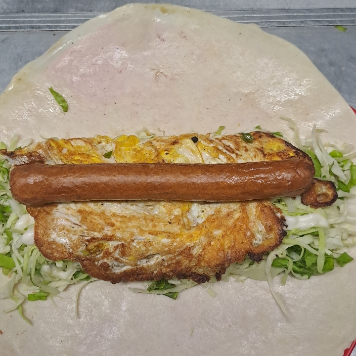 Kebab Dobble Sosis - Telur Goreng