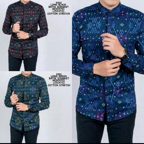 Kemeja Batik Pria Lengan Panjang Slimfit Pria Modern