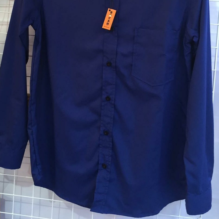 Kemeja Cowok Polos Biru Dongker Polos 2