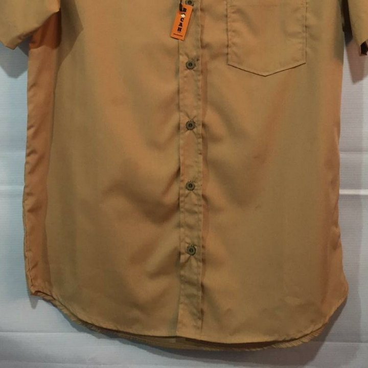 Kemeja Cowok Polos Coklat Susu Pendek 2