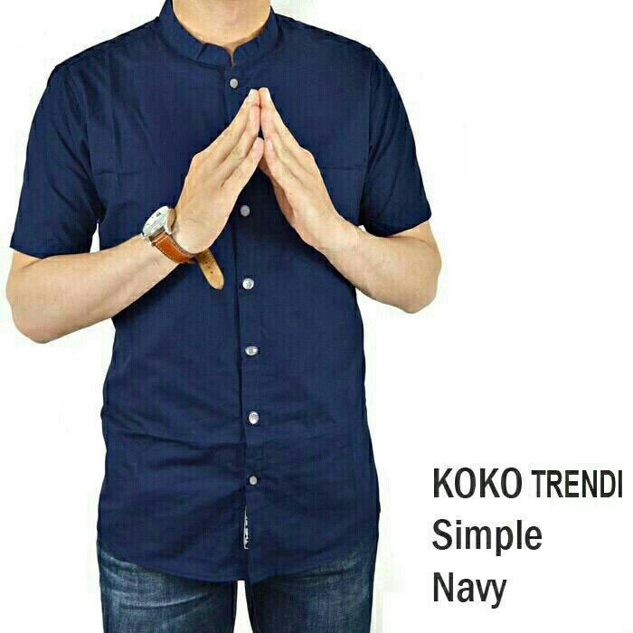 Kemeja Koko Trendi Navy
