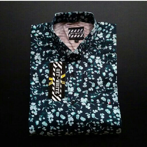 Kemeja Motif Lengan Pendek