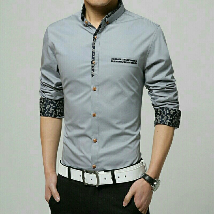 Kemeja Nando Grey