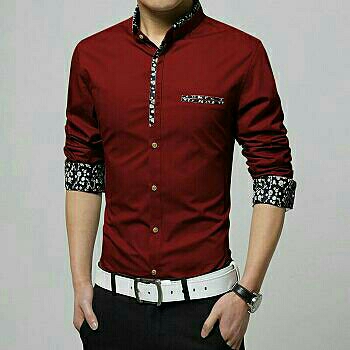 Kemeja Nando Maroon