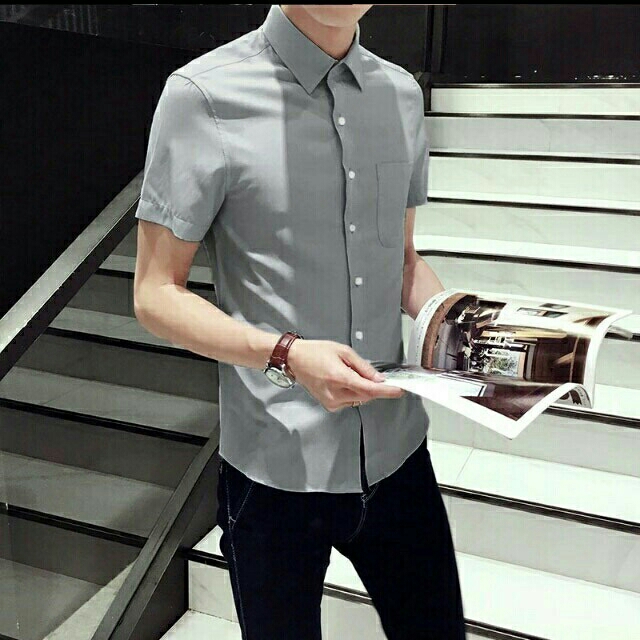 Kemeja Pendek Billy Grey