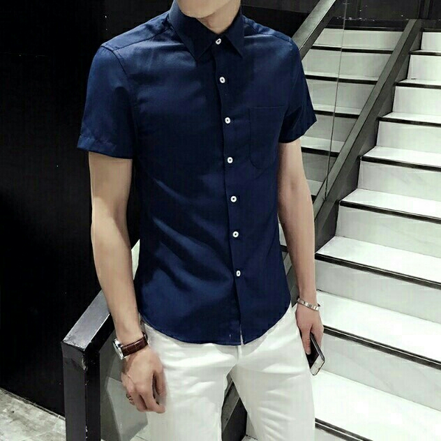 Kemeja Pendek Billy Navy