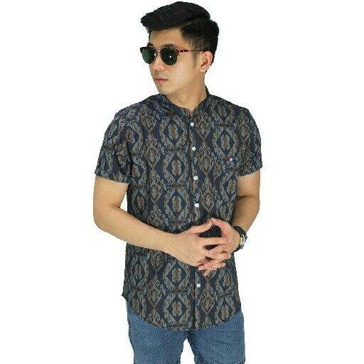 Kemeja Pendek Grandad Batik Songket
