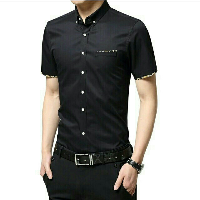 Kemeja Pendek Jimmy Hitam