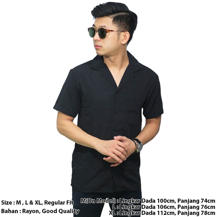 Kemeja Pendek Revere Collar Basic 2