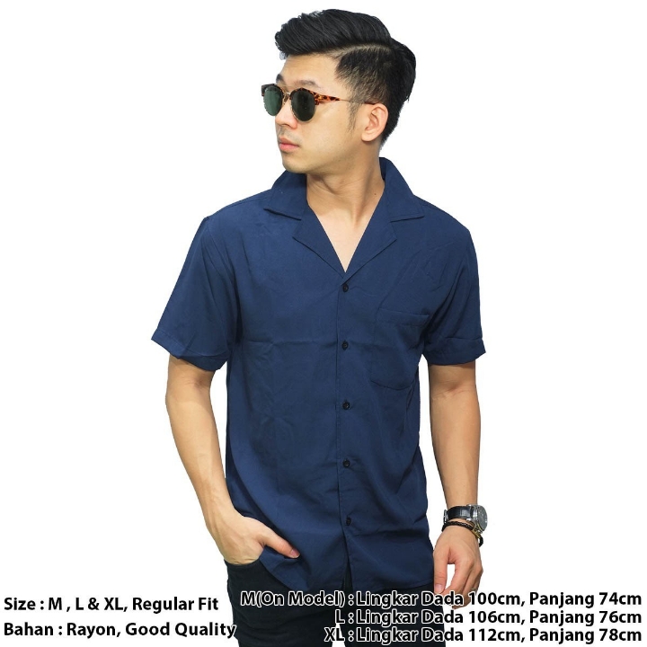 Kemeja Pendek Revere Collar Basic 4