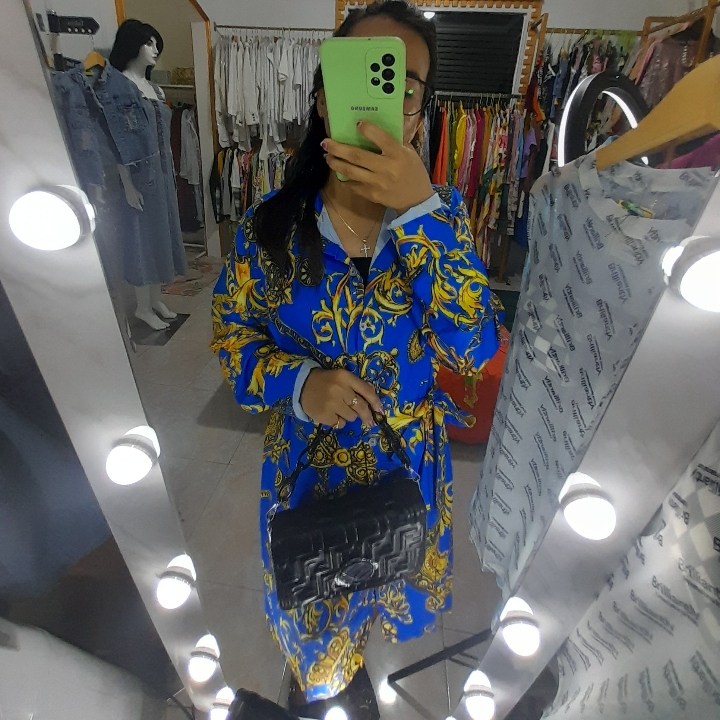 Kemeja Tunik Biru Electric