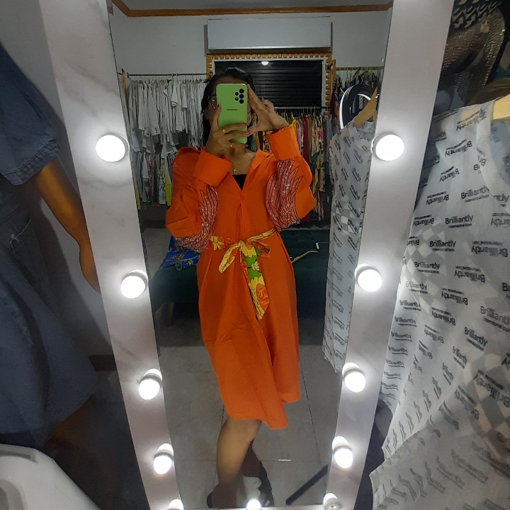 Kemeja Tunik Orange Mutiara