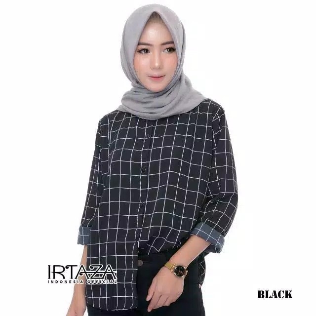 Kemeja Wanita Motif Square Original Monalisa 2