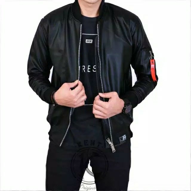 Kent Jaket Bomber Pilot Karlit SEMIKULIT BROWN New