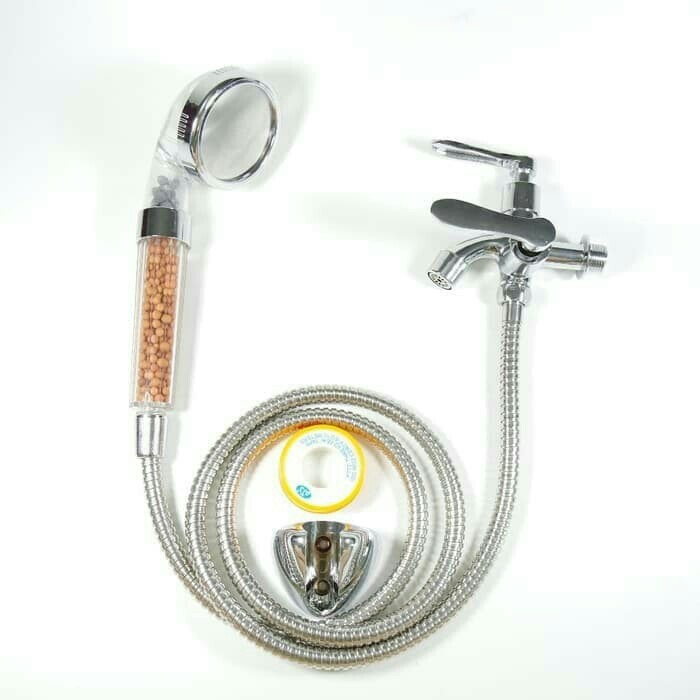 Kepala Shower Head Ion SPA Ionizer Healthy Crystal 3 Mode Selang 140Cm 5