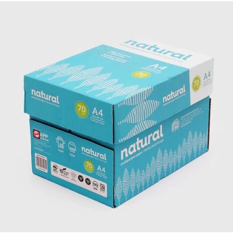 Kertas Natural A4  75 Gr 1 Dus Isi 5 x 500 Lbr