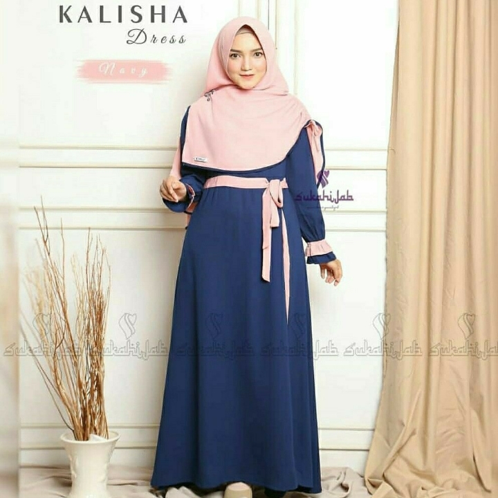 Khalisa Syari  Gamis Set Hijab  Baju Muslim Modern