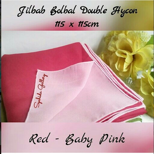 Khimar Square Twotone Red-Pink