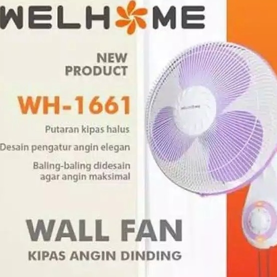 Kipas Angin Dinding WELHOME 16 Inch WH1661