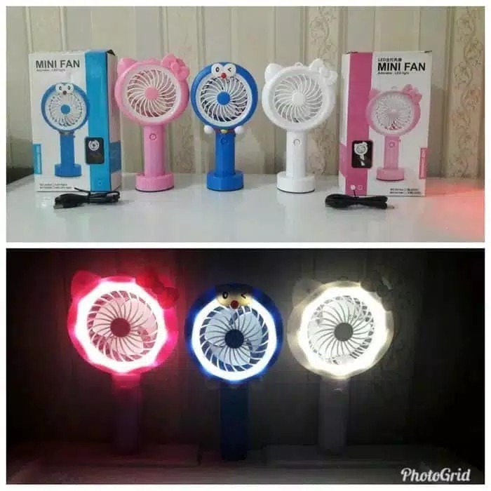 Kipas Angin Genggam Karakter  Lampu Portable