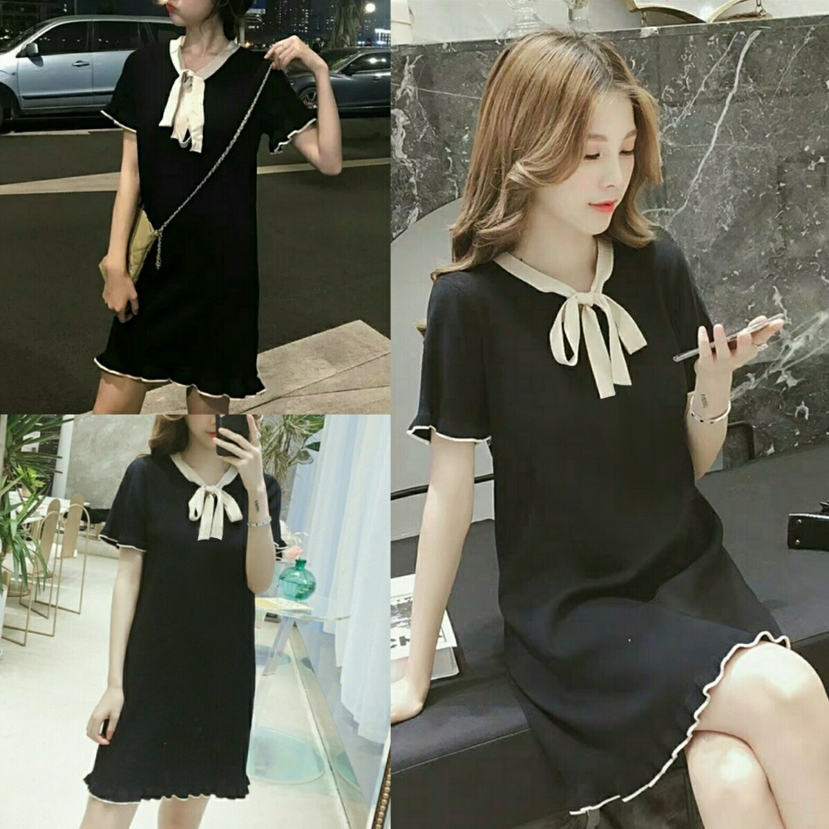 Knit Dress Black Import