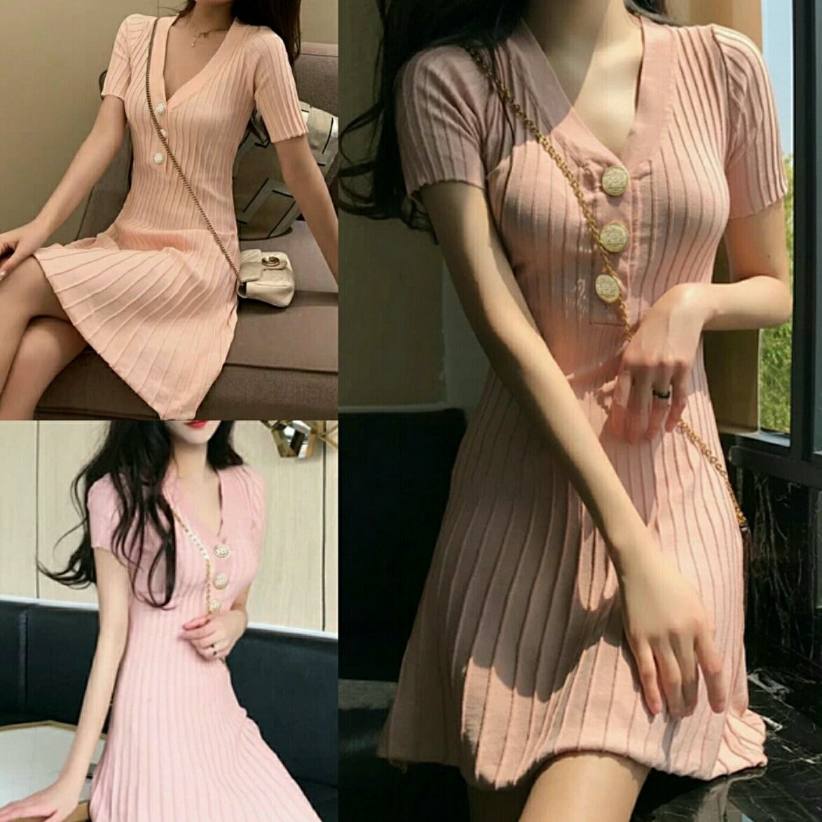 Knit Dress Import DustyPink