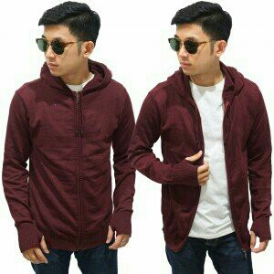 Knit Hoodie Fingerless Maroon  