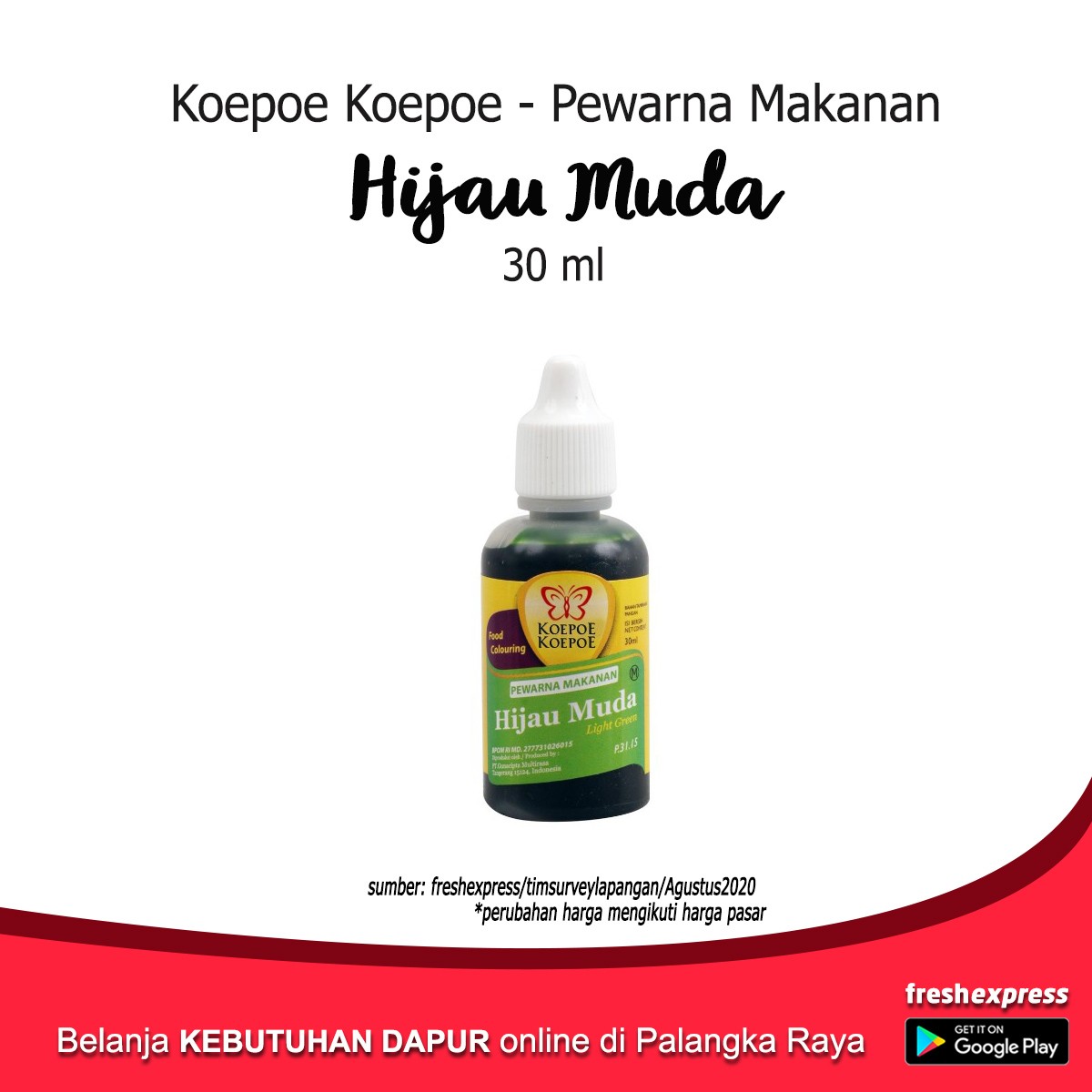 Koepoe Pewarna Hijau Muda 30 Ml