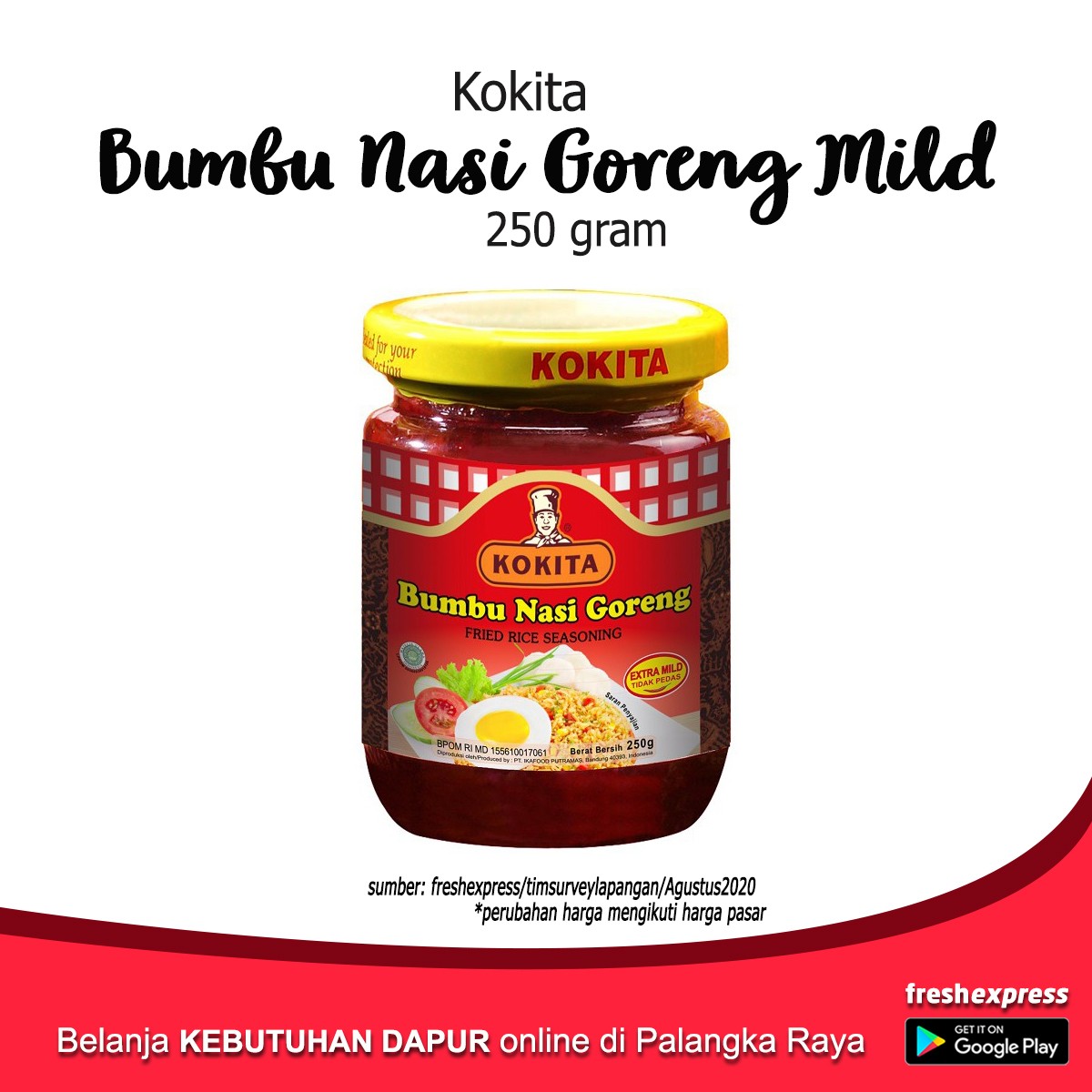 Kokita Bumbu Nasi Goreng Mild 250 Gram