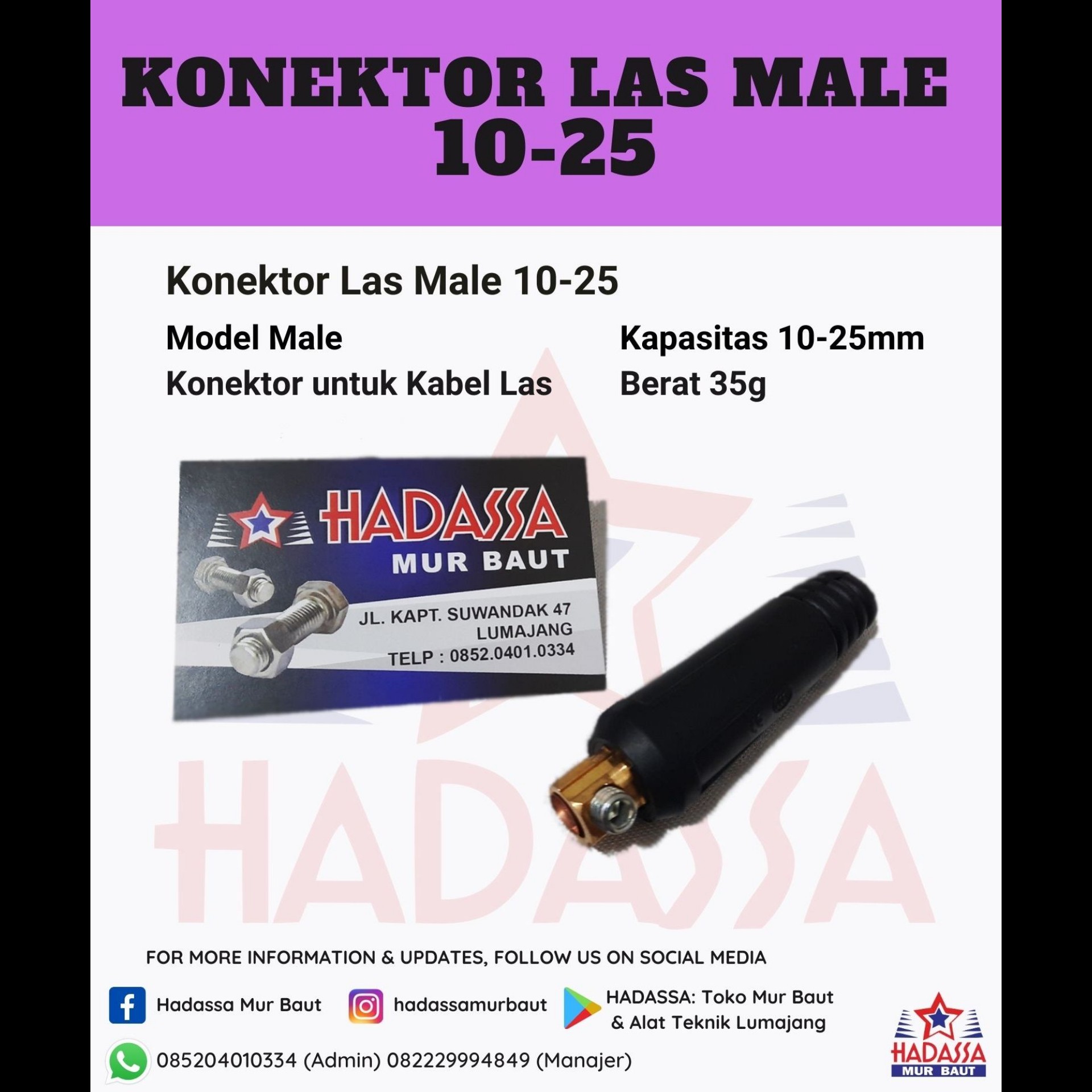 Konektor Las Male 10-25