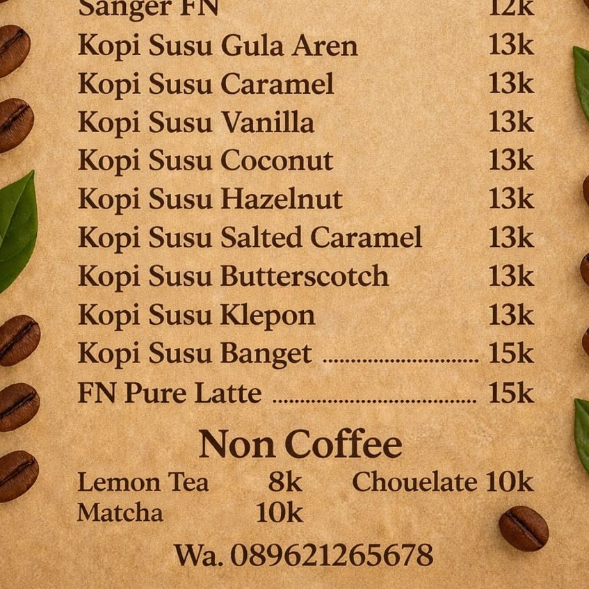 Menu Non Coffee