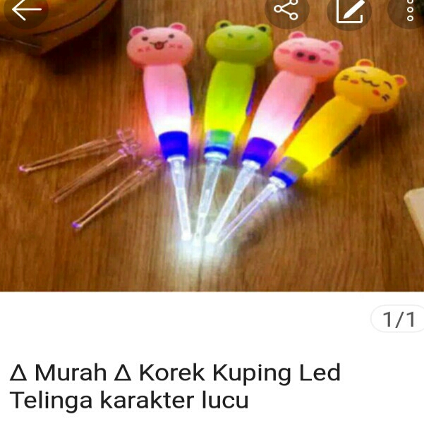 Korek Kuping LED Pembersih Telinga Karater Lucu Led