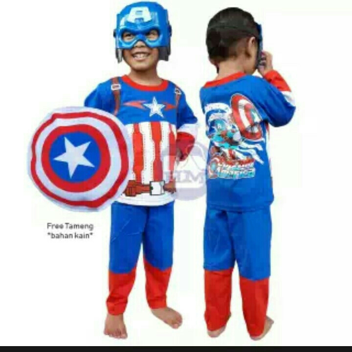 Kostum Kapten Amerika 5-7thn