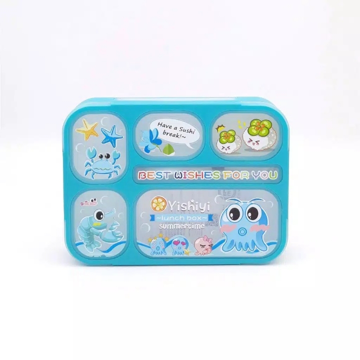 Kotak Makan 605 3 Sekat - Lunch Box motif 605 3 Grid