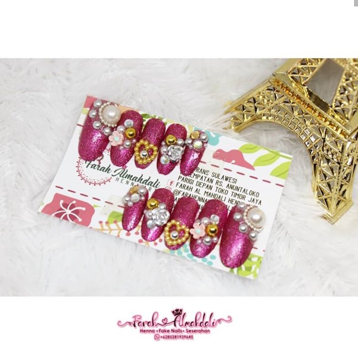 Kuku Palsu Pink Gold