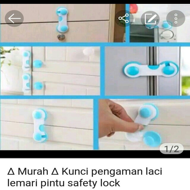 Kunci Pengaman Laci Lemari Pintu Safety Lock