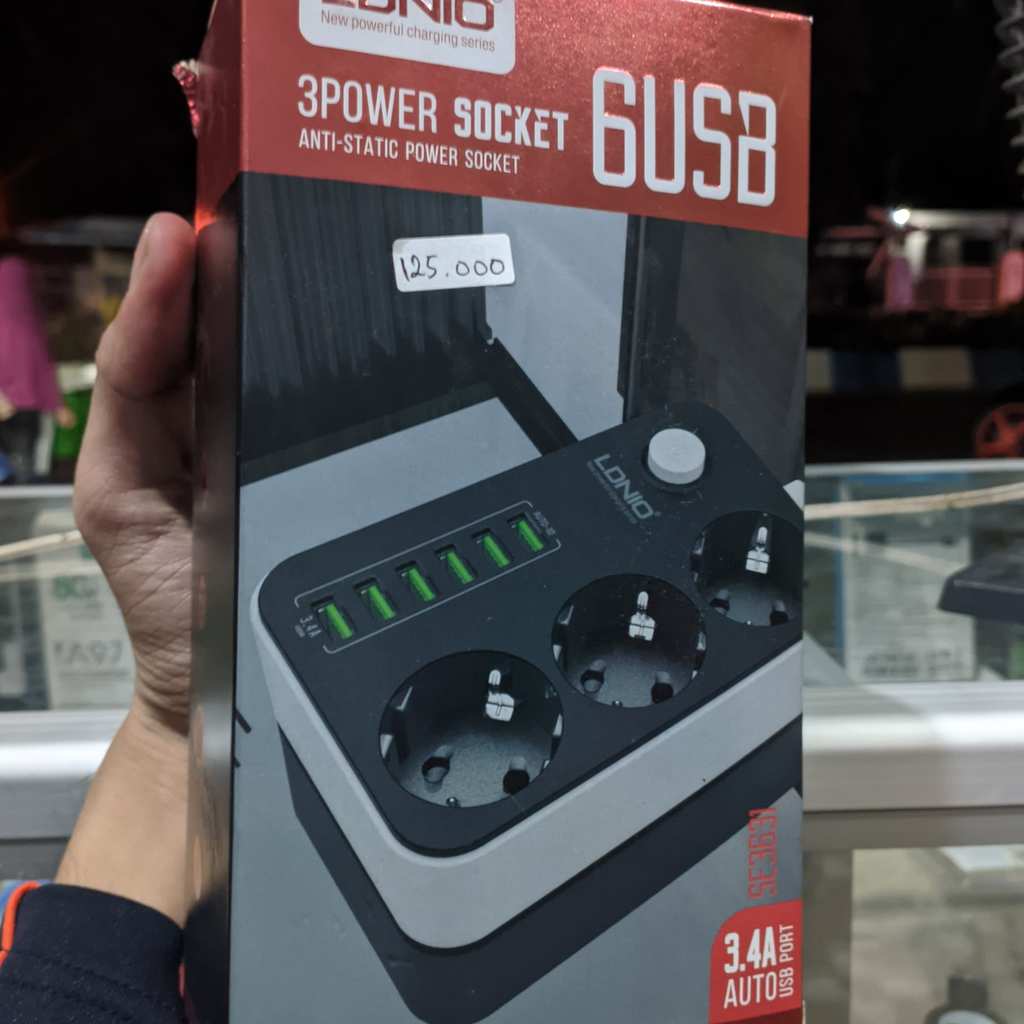LDNIO 3POWER SOCKET Dengan Colokan USB 3 Watt