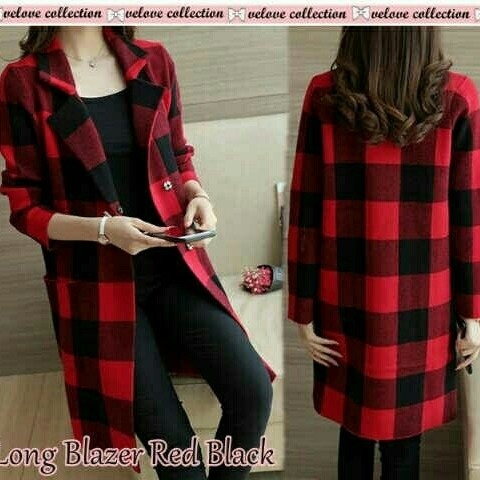 LONG BLAZER RED BLACK