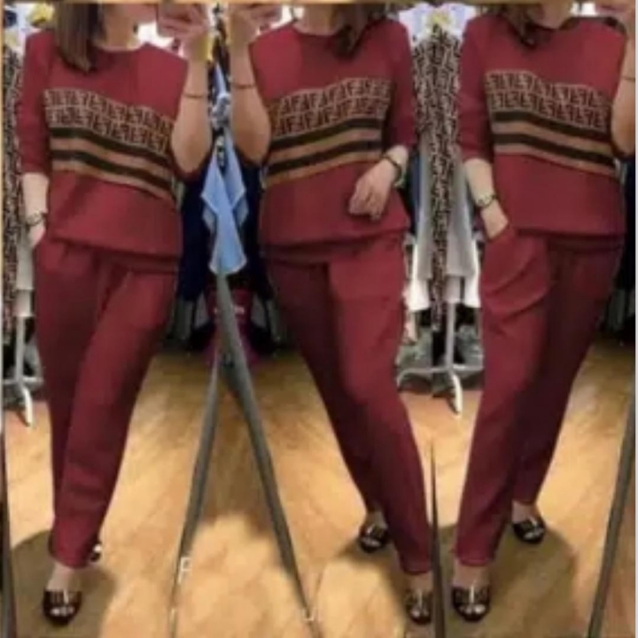 LONG FENDI MAROON SET