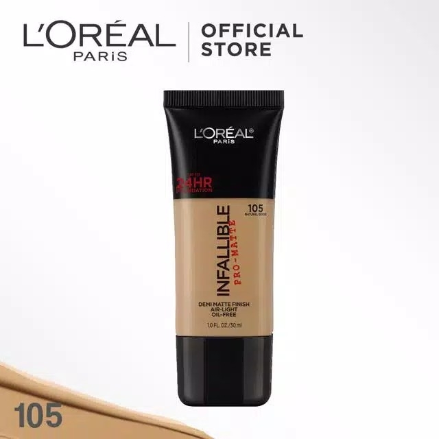 LOreal Paris Infallible Pro Matte Liquid Foundation - 105 Natural Bei