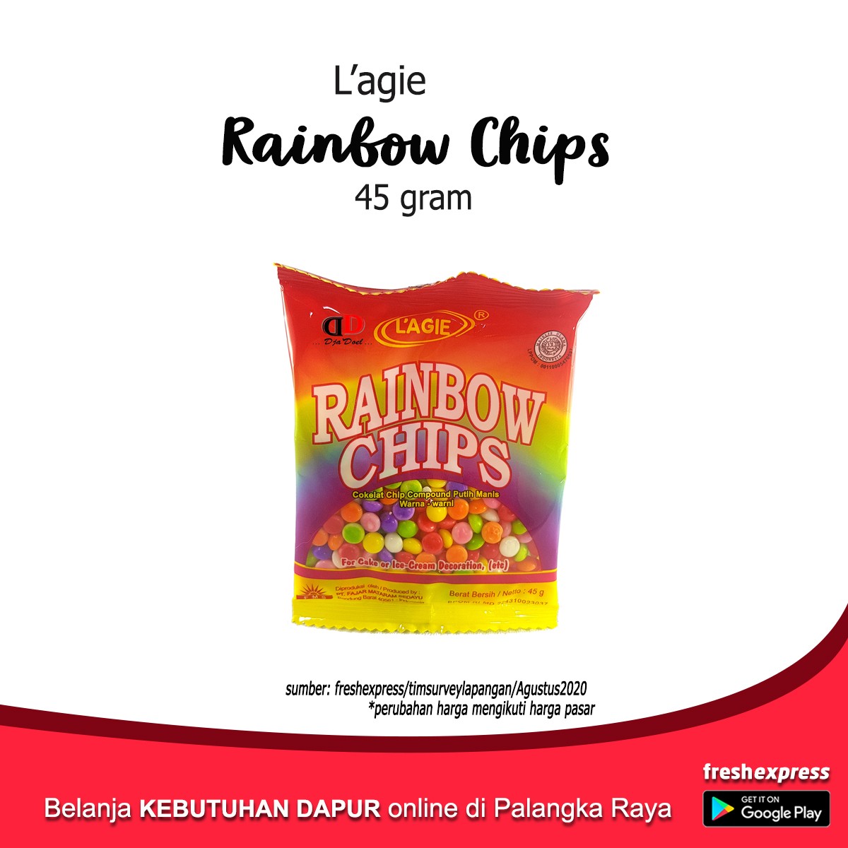 Lagie Rainbow Chips 45 Gram